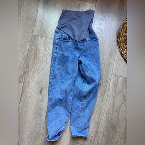 Blue Denim Jeans with Gray Accents